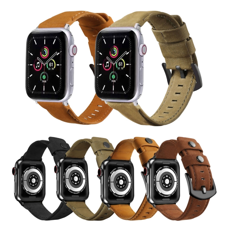 Genuine Leather Replacement Strap Watchband, For Apple Watch 5 & 4 40mm / 3 & 2 & 1 38mm, For Apple Watch 5 & 4 44mm / 3 & 2 & 1 42mm